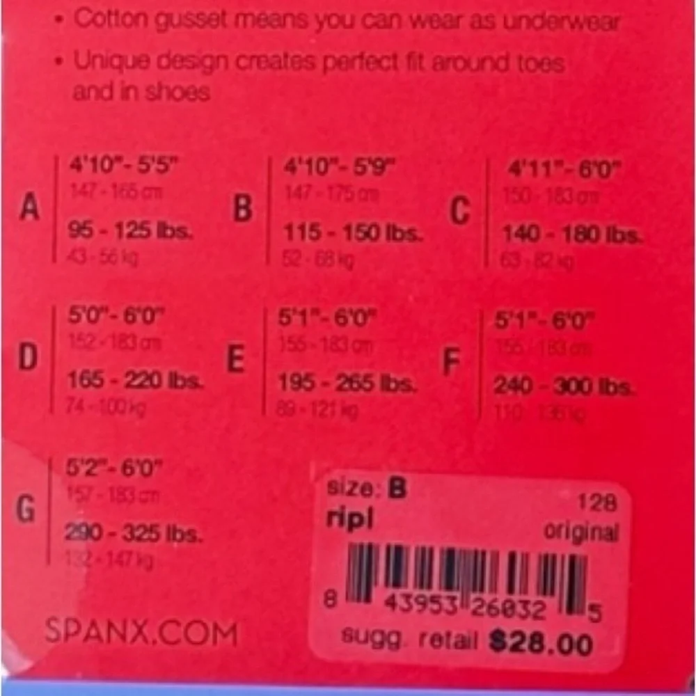 NEW‎ SPANX Original Tight-End Tights Control Stockings in Plum Purple Size B